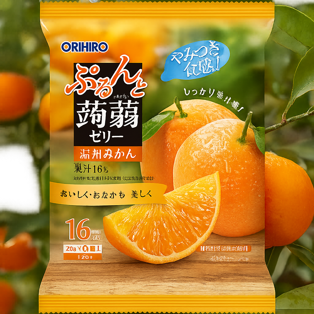 오리히로 곤약젤리 파우치 온슈 밀감맛(귤) 20g × 6개입