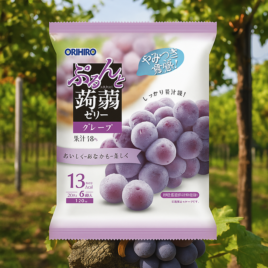 오리히로 곤약젤리 파우치 포도맛 20g × 6개입