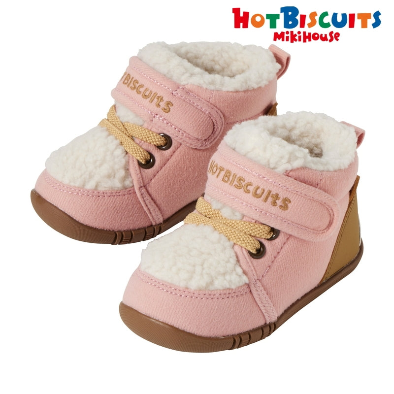 米奇屋 HOT BISCUITS 嬰兒毛絨保暖首鞋 粉色 (115-135)