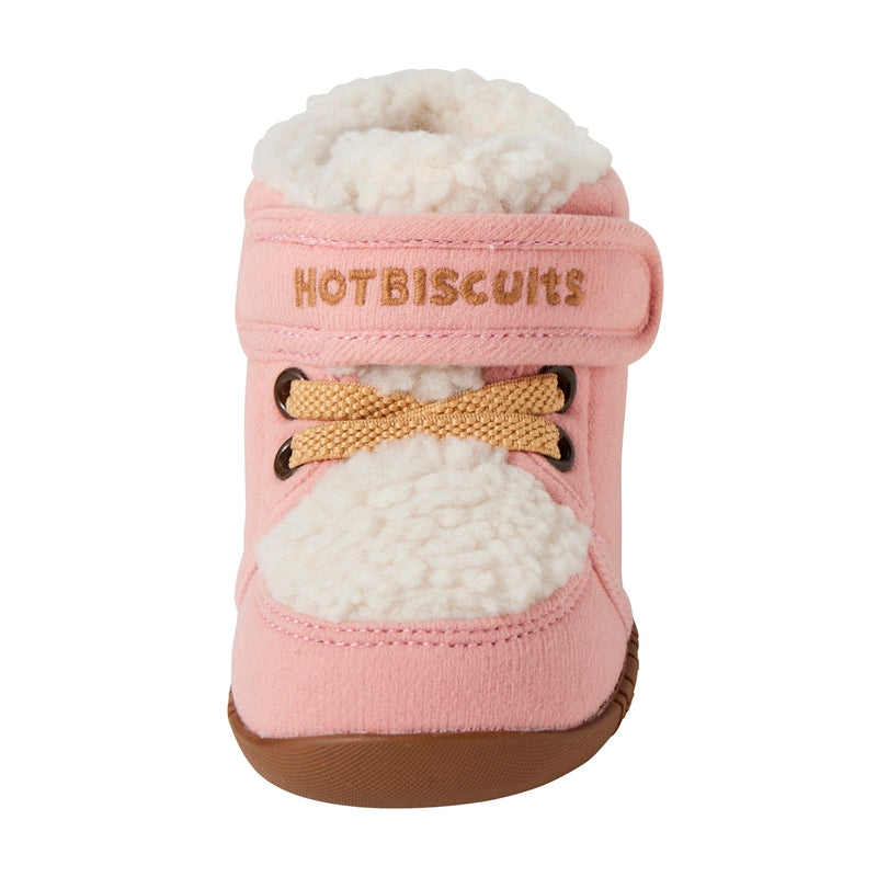 米奇屋 HOT BISCUITS 嬰兒毛絨保暖首鞋 粉色 (115-135)