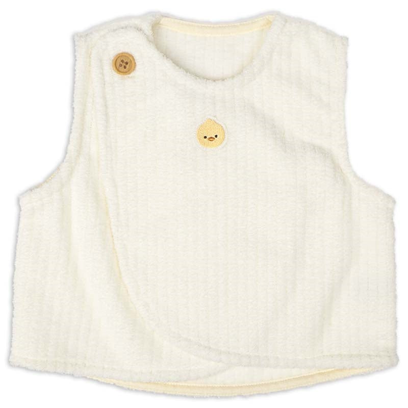 阿卡醬混合寶寶柔軟絨毛背心米白色 50–70cm