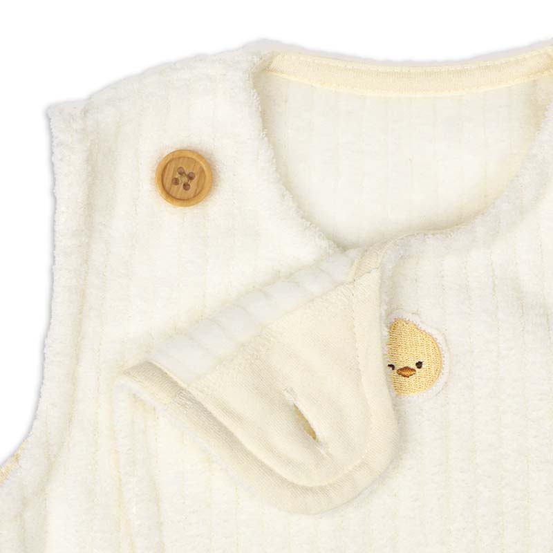 阿卡醬混合寶寶柔軟絨毛背心米白色 50–70cm