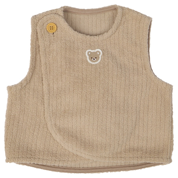 阿卡醬混合寶寶柔軟絨毛背心棕色 50–70cm
