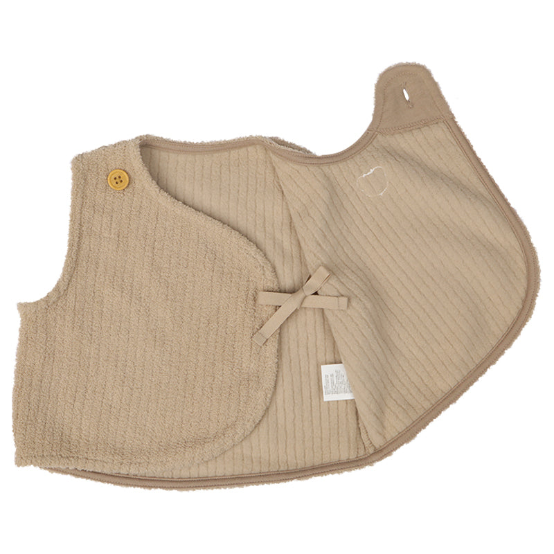 阿卡醬混合寶寶柔軟絨毛背心棕色 50–70cm
