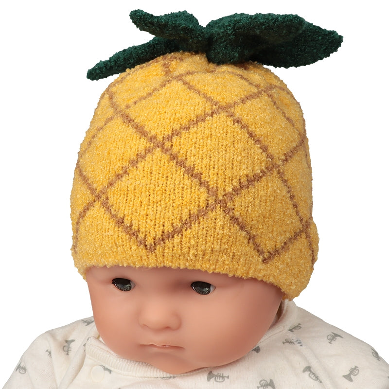 아카짱혼포 파인애플 니트모자 옐로우 (38–50cm)