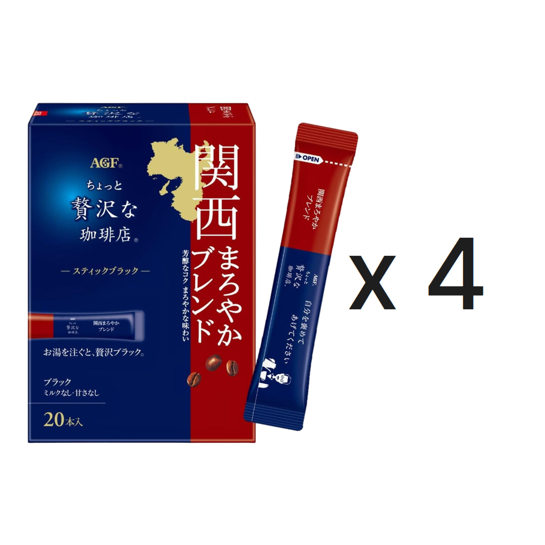 AGF 조금 더 고급스러운 커피 스틱 블랙 간사이 마일드 블렌드 20개입 4개