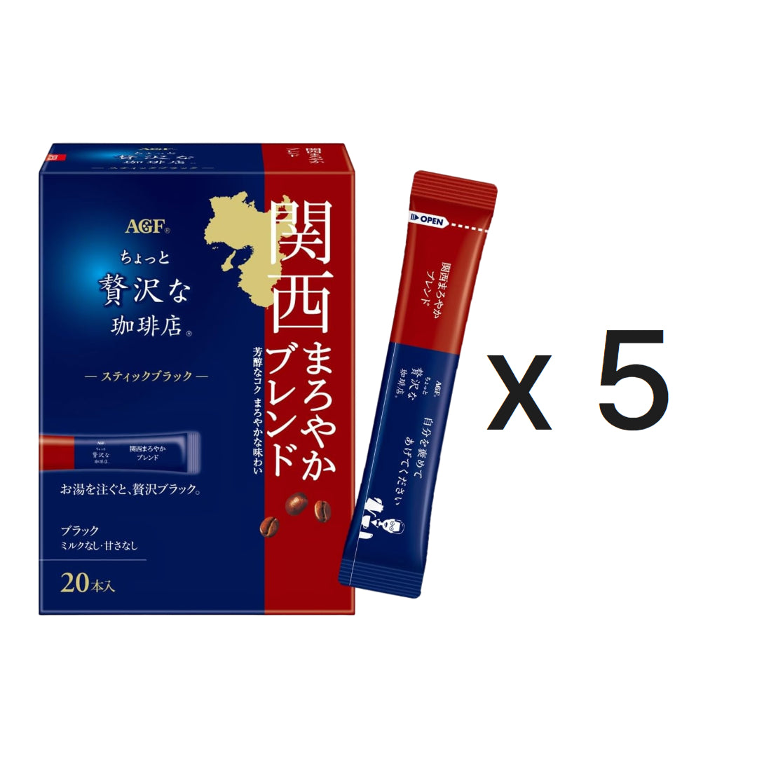 AGF 조금 더 고급스러운 커피 스틱 블랙 간사이 마일드 블렌드 20개입 5개