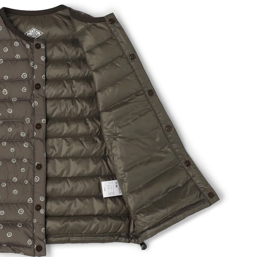 단톤 KIDS' INNER DOWN CREWNECK VEST PLAID POLKA DOT