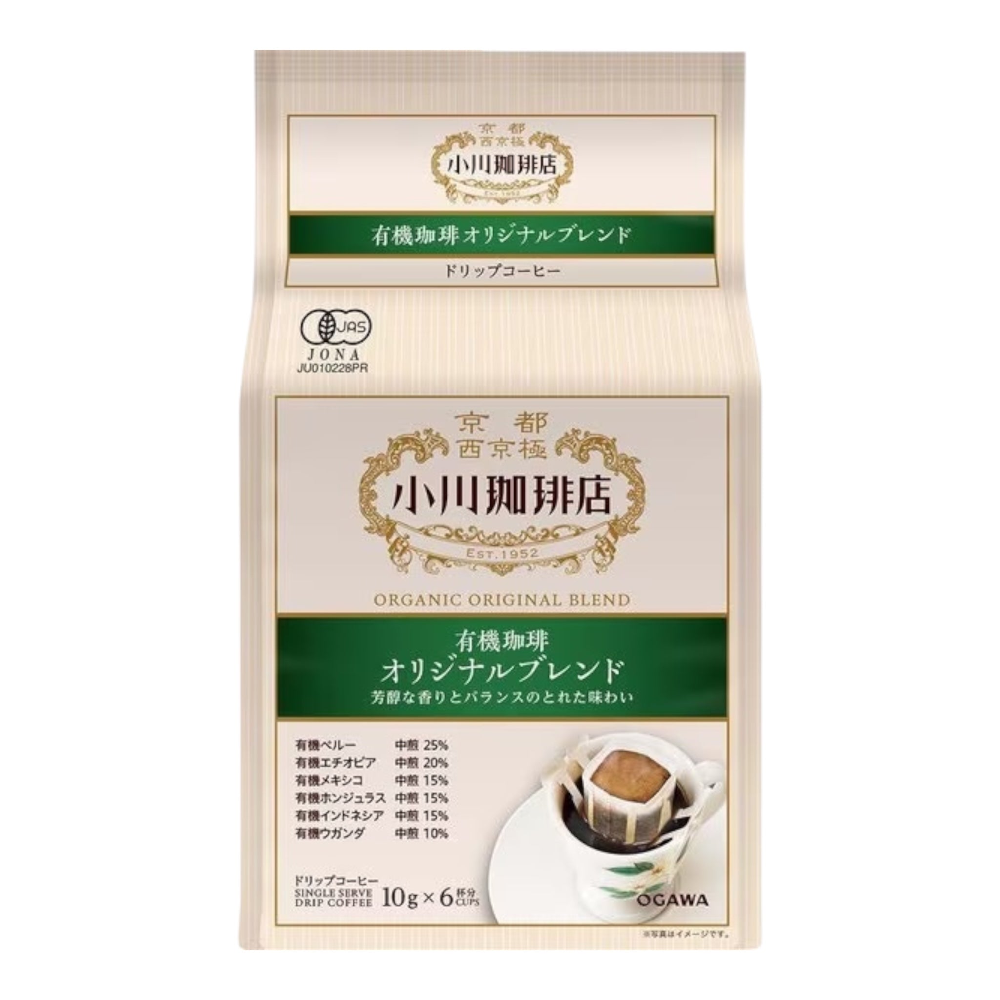 오가와 커피 유기농 오리지널 블렌드 드립커피 6개입