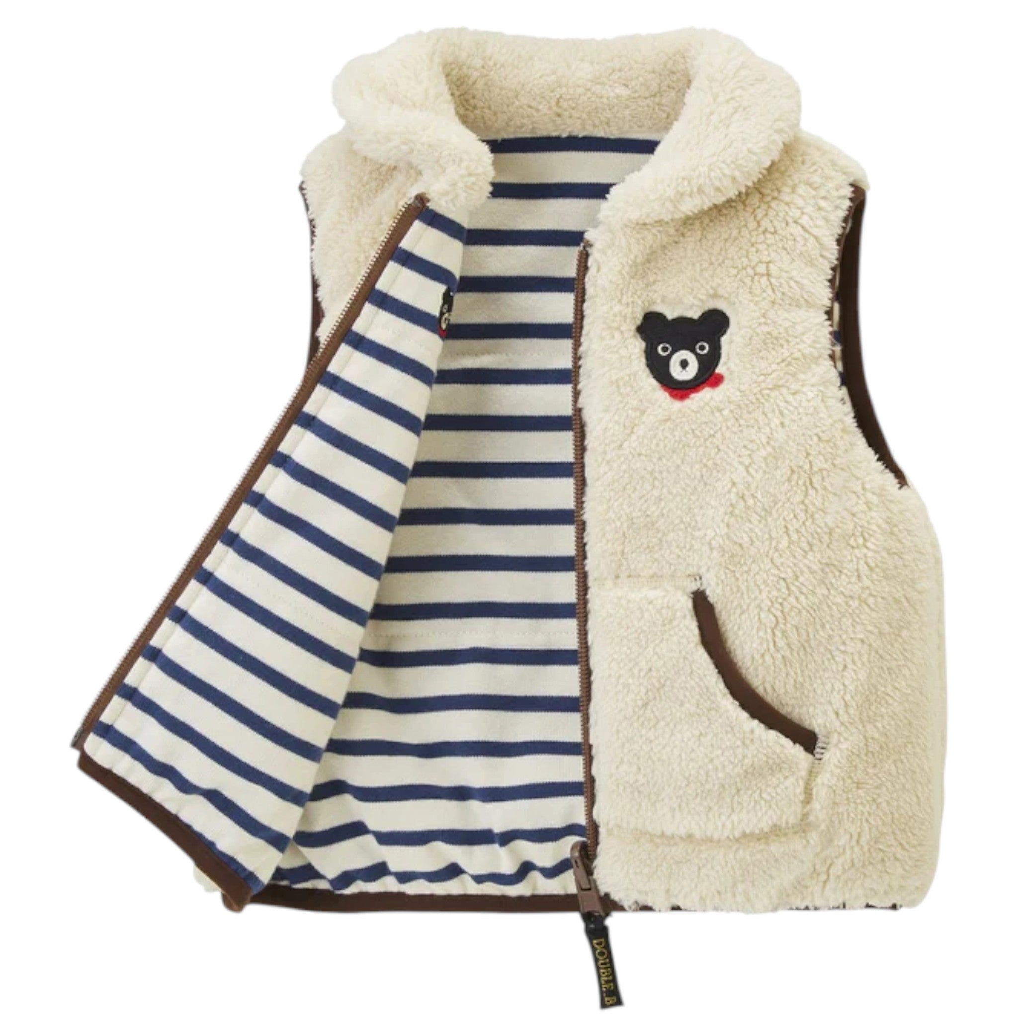 미키하우스 더블B 시프 보아 베스트 아이보리