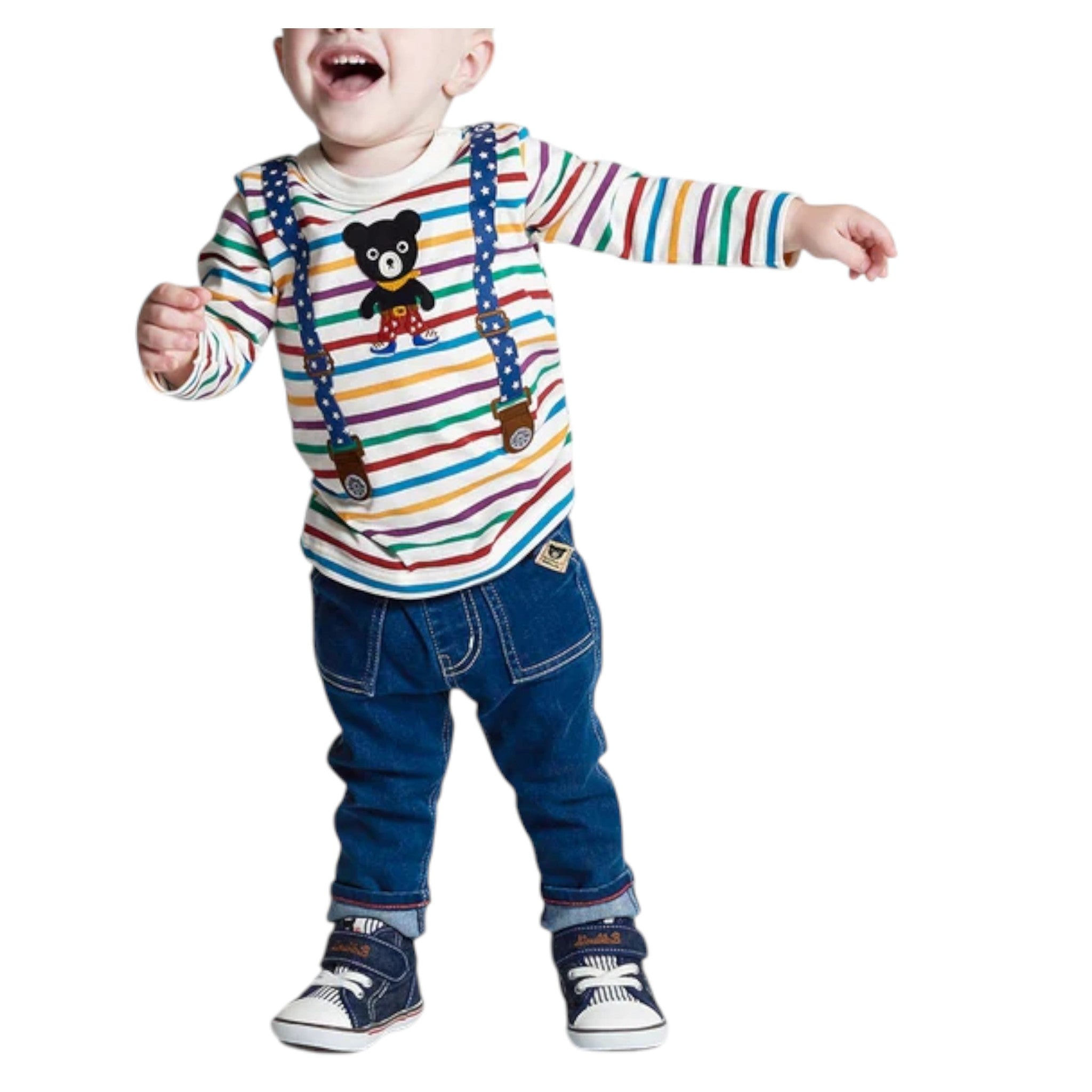 미키하우스 더블B 서스펜더 모티프 긴팔 티셔츠