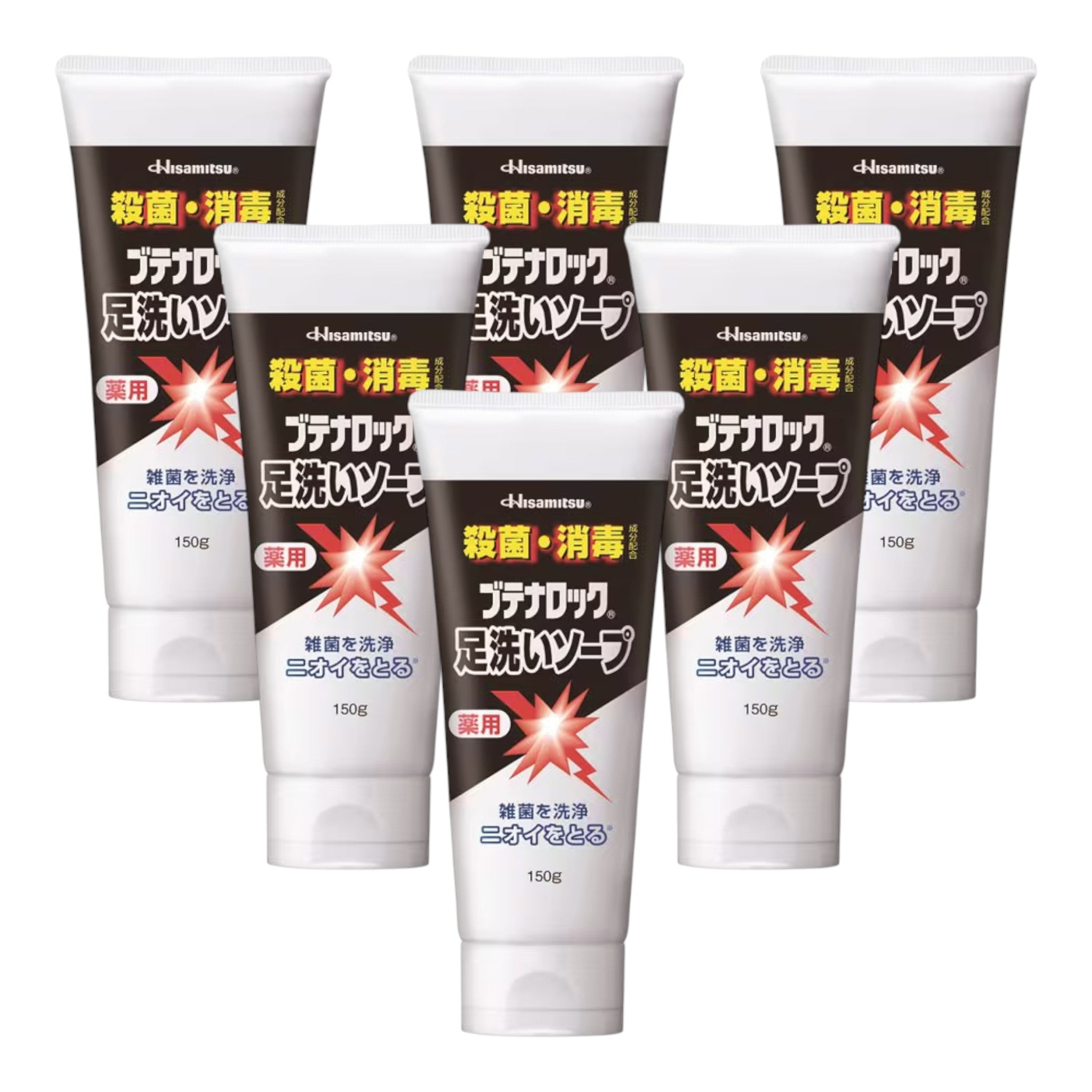 부테나로크 발 비누 150g 발 세정제 살균 소독 악취 제거 (6세트)