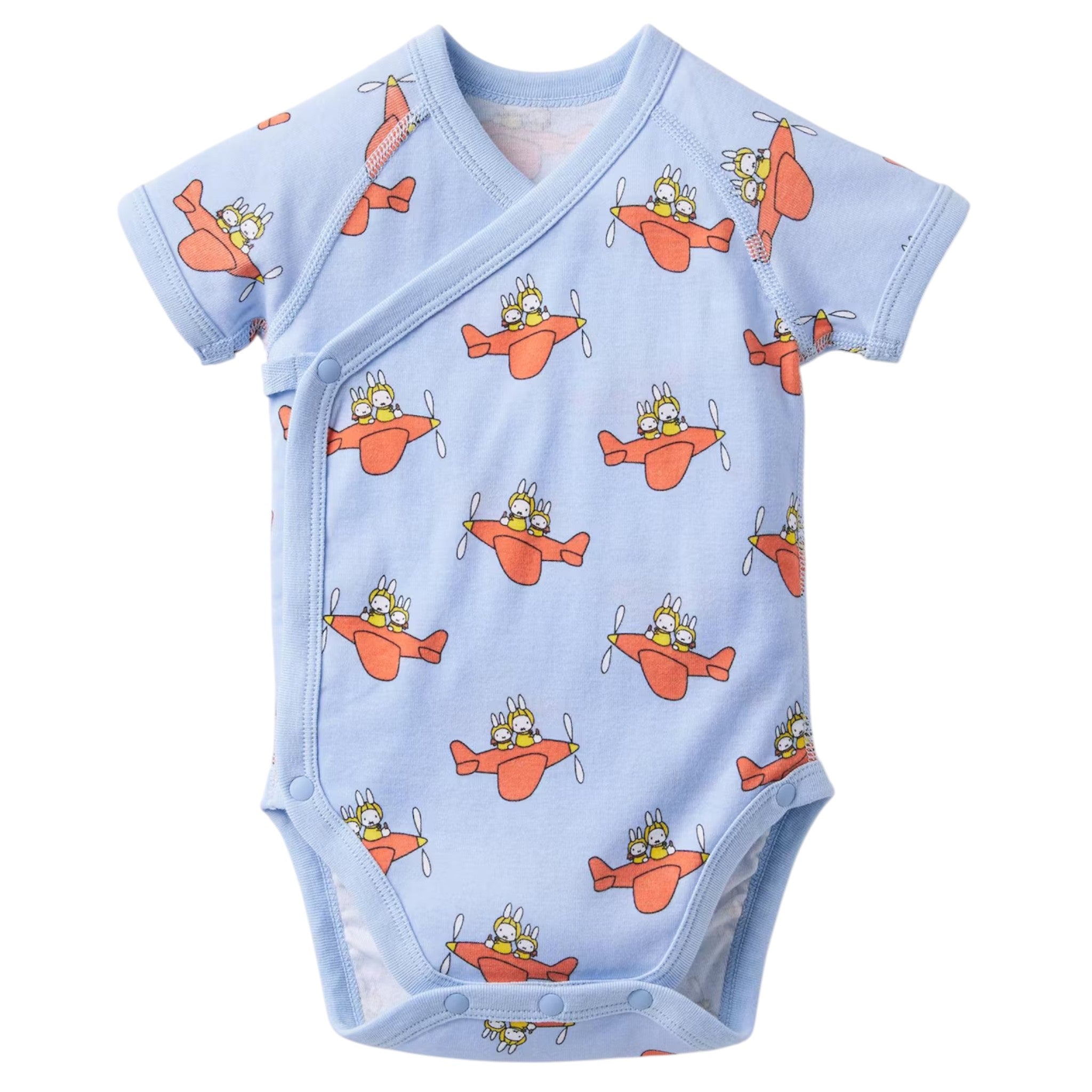 UNIQLO 嬰兒繪本系列 連身衣 兔兔小姐 坐飛機 前開扣 60~70cm