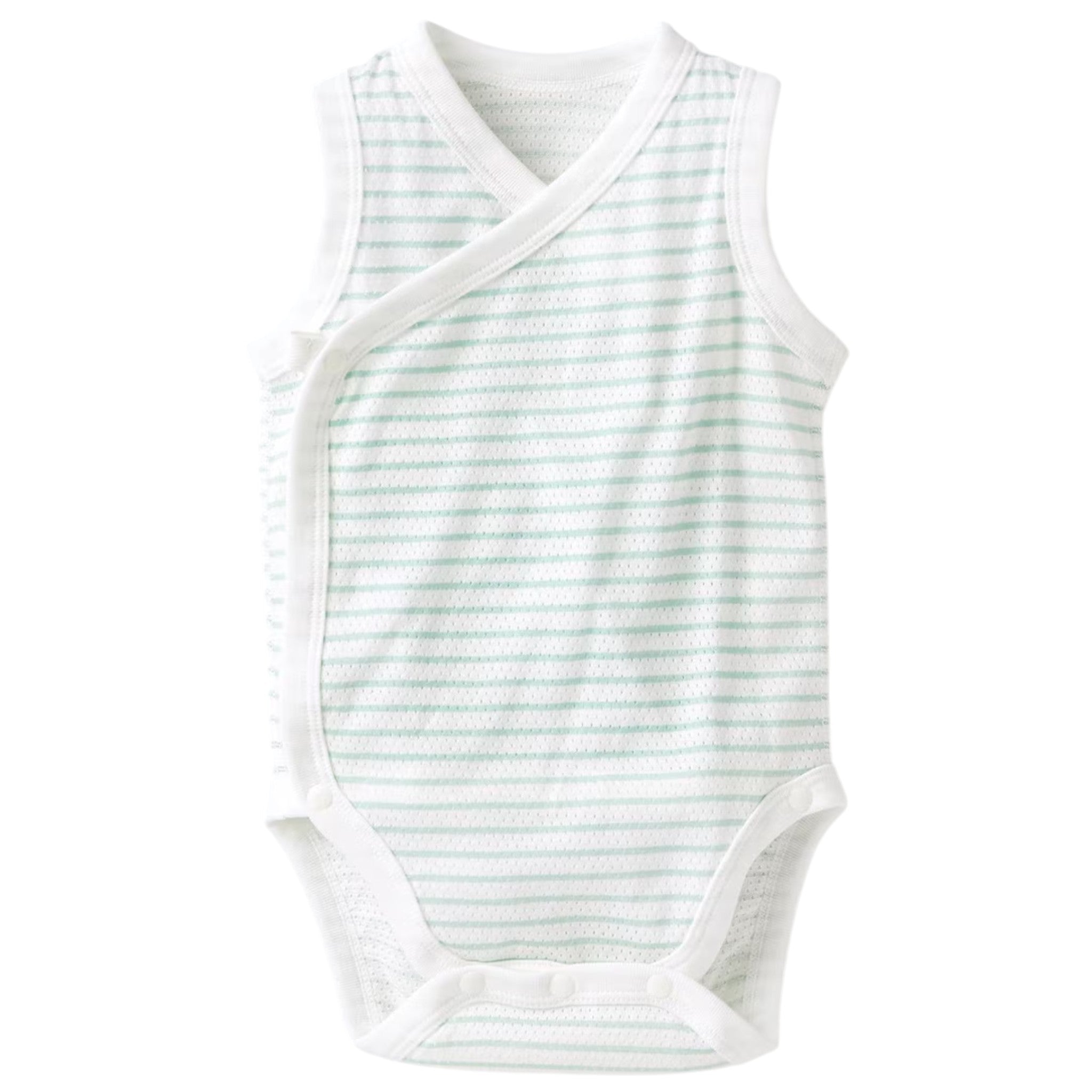 優衣庫嬰兒棉質網眼連身衣 無袖 前開扣 綠色 60~70cm