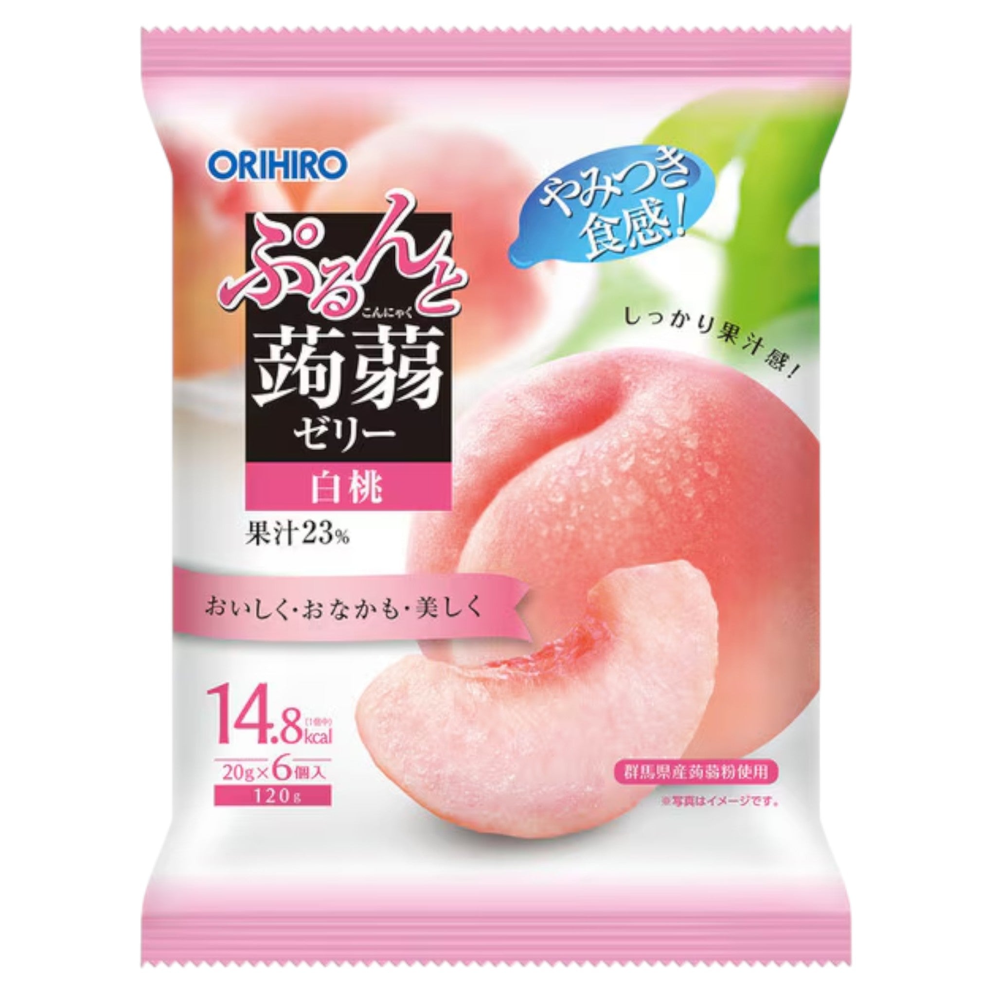 オリヒロ フユルント コンニャクゼリー パウチ 桃味 20g x 6個入り