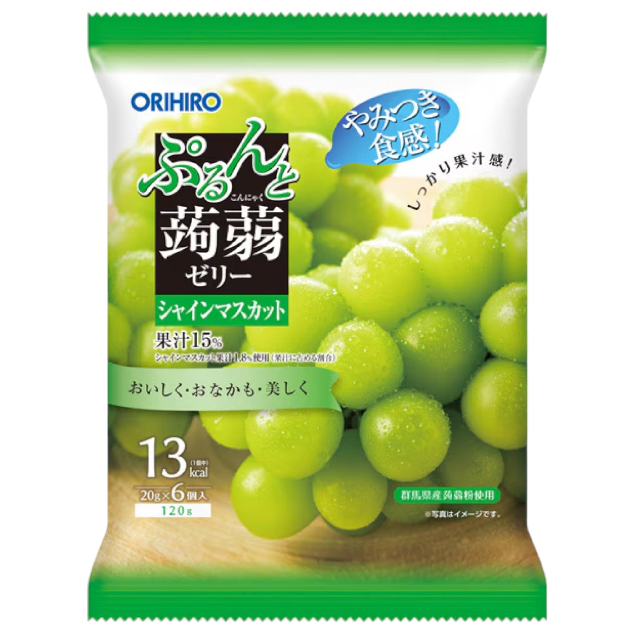 オリヒロ フユルント コンニャクゼリー パウチ 青ぶどう味 6個入り