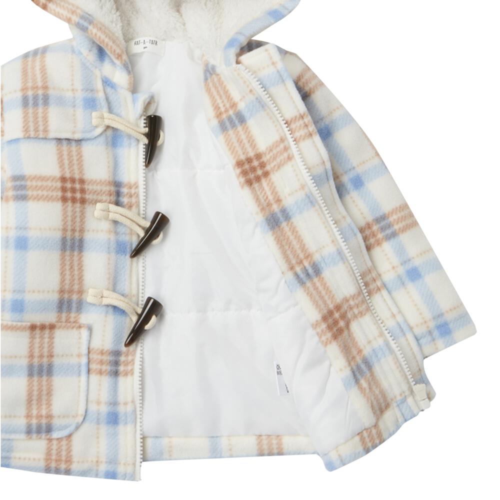 玩具反斗城 RAT-A-TATR 嬰兒絨毛大衣 格紋 自然色