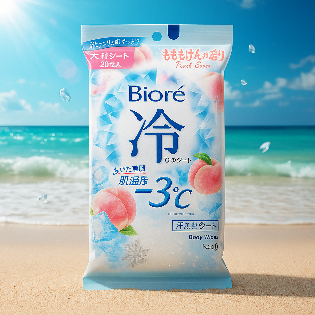 비오레 쿨링 바디시트 복숭아비누향 20매입