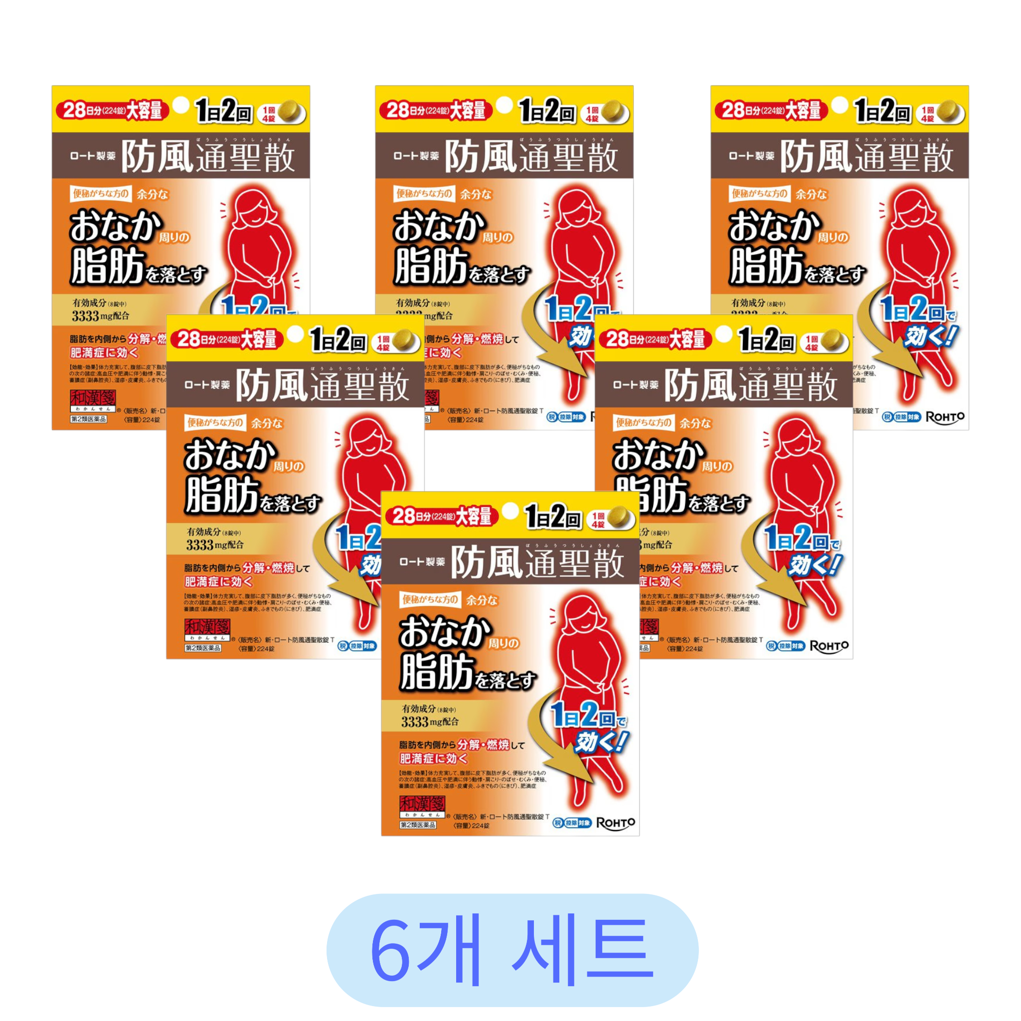 로토제약 와칸센 신 로토 방풍통성산정 T 224정 (6개 세트)