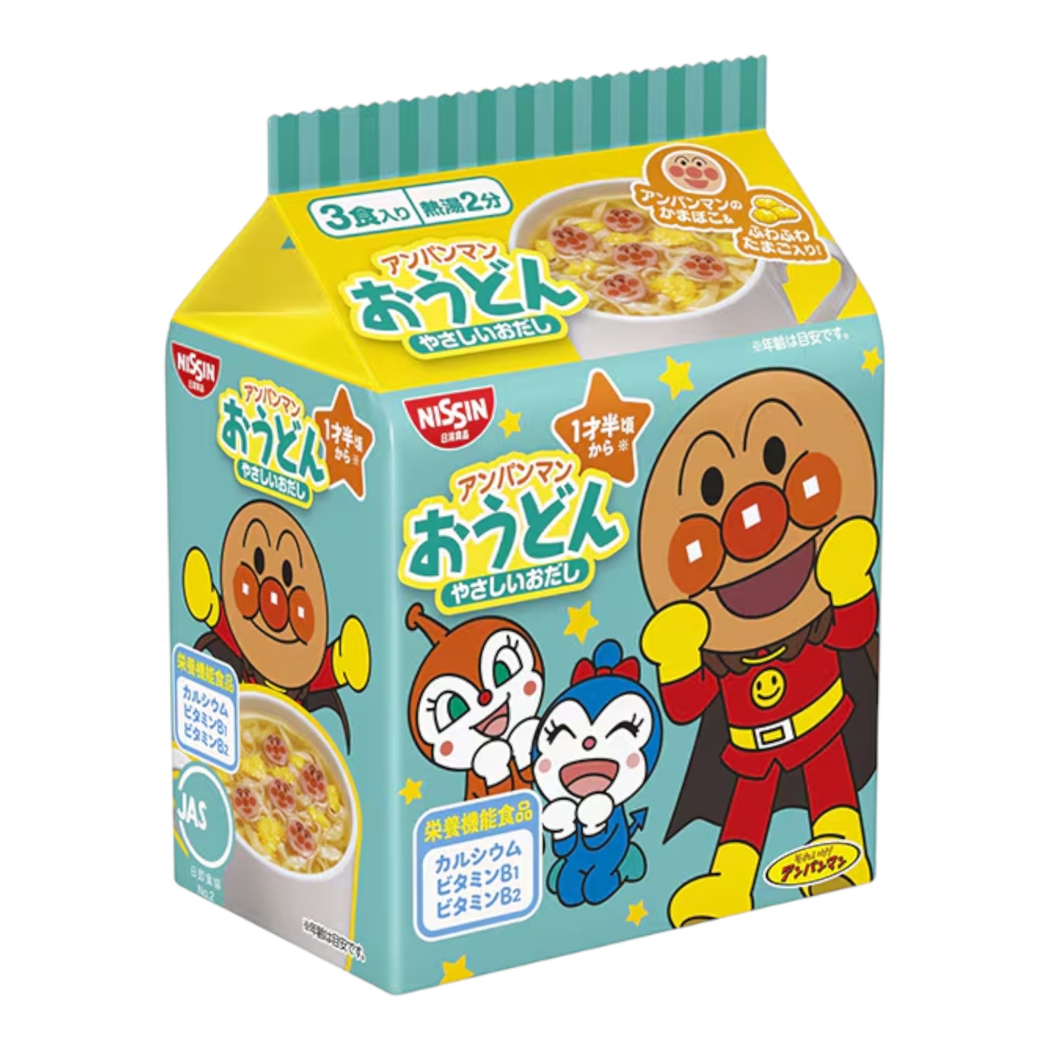 닛신 호빵맨 우동 순한 가쓰오 육수 3P 87g