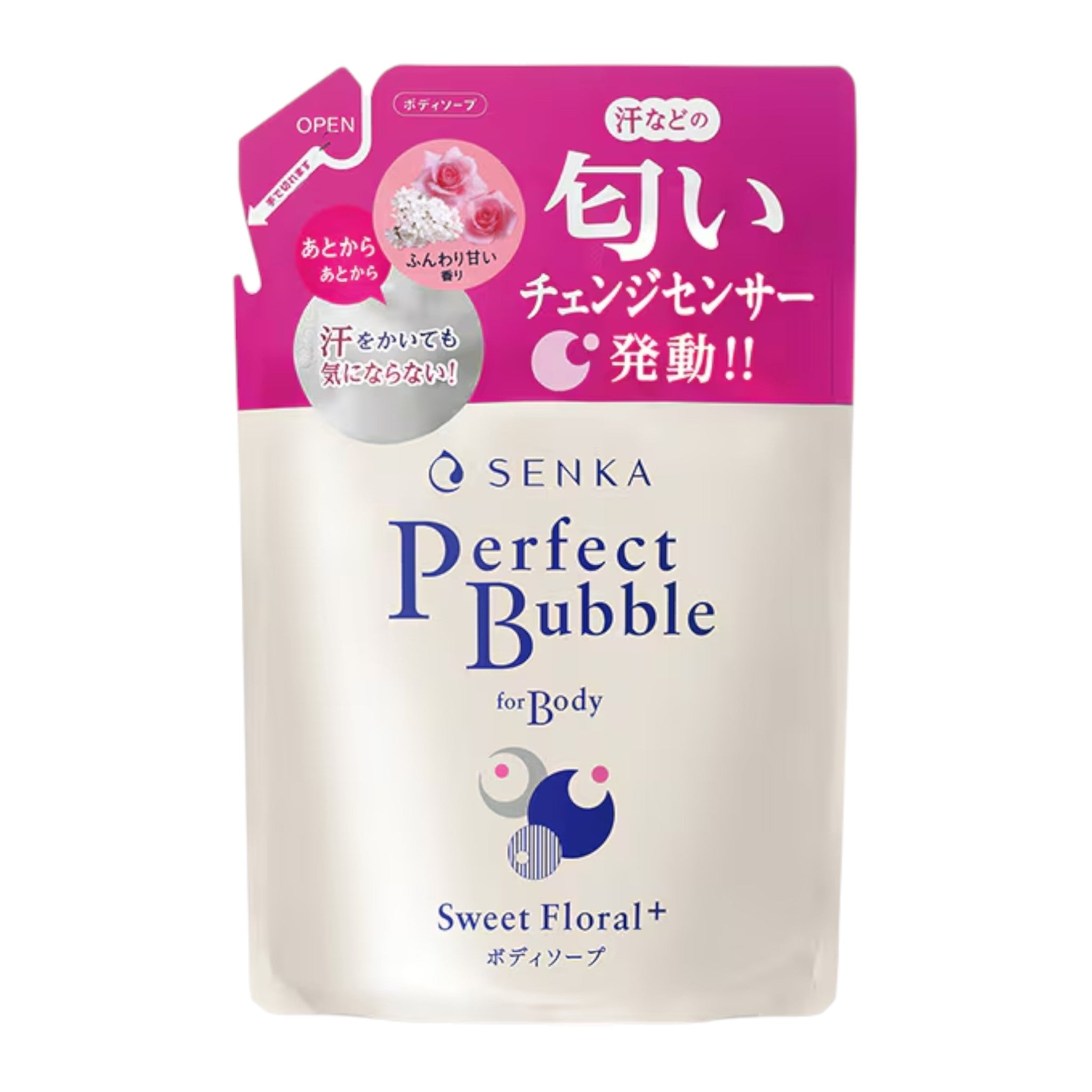 센카 퍼펙트 버블 포 바디 스위트 플로럴 리필 350ml