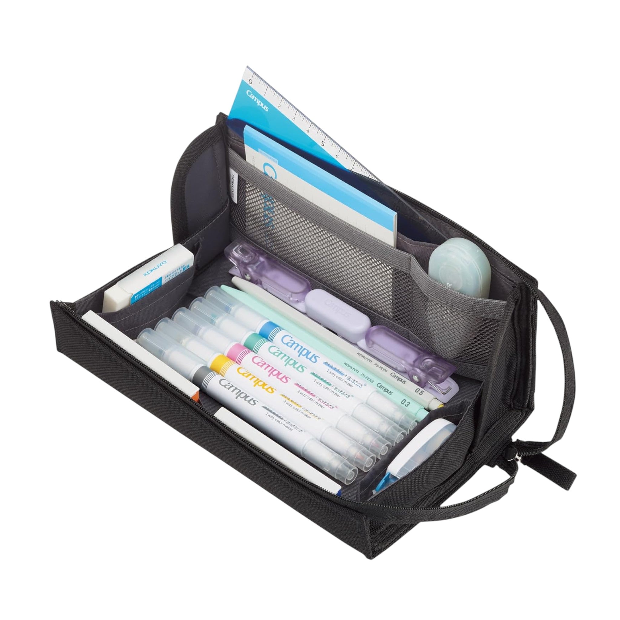 고쿠요 캠퍼스 트레이 펜케이스 필통 블랙 AMF-VBF330D