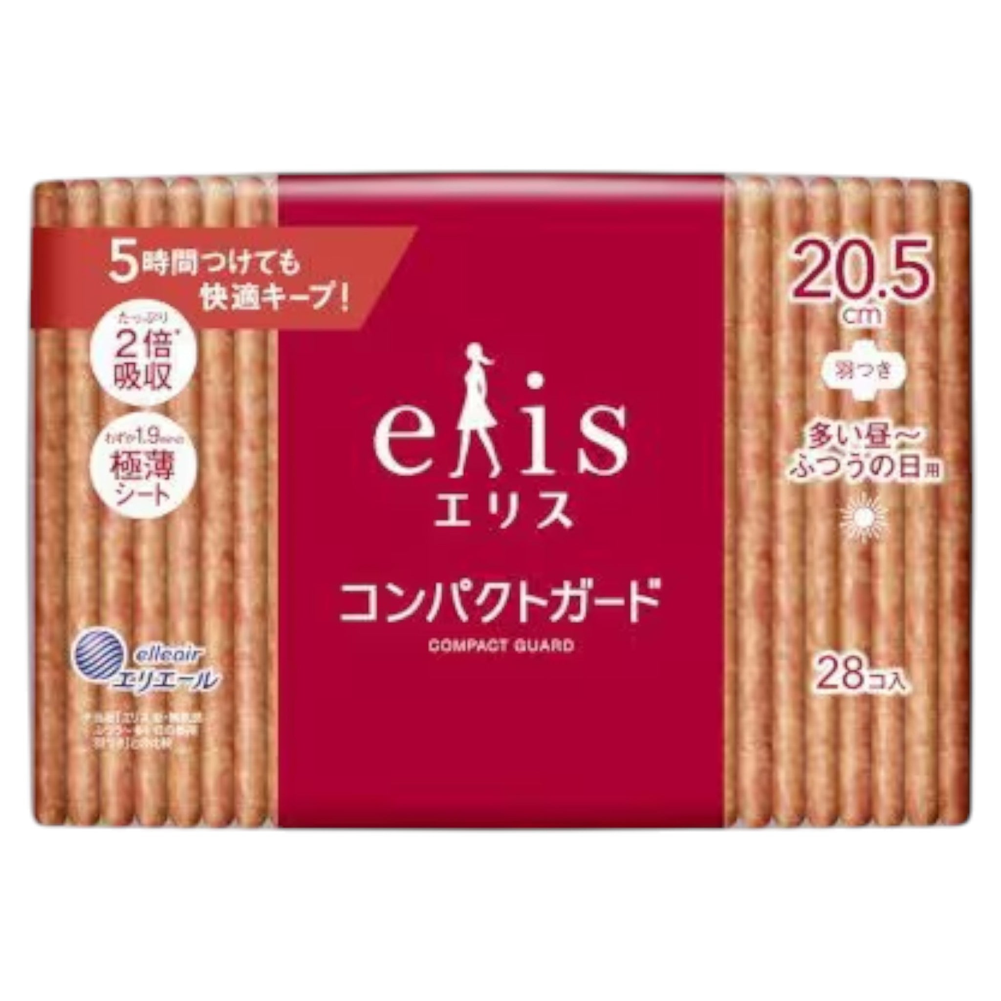 엘리스 콤팩트가드 생리대 날개형 28매입 (보통~많은날 낮용)