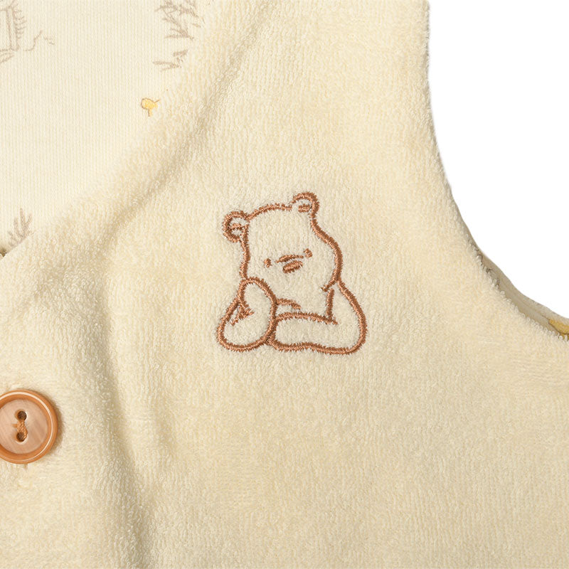 阿卡醬混合寶寶鈕扣背心經典淺米色 50–70cm