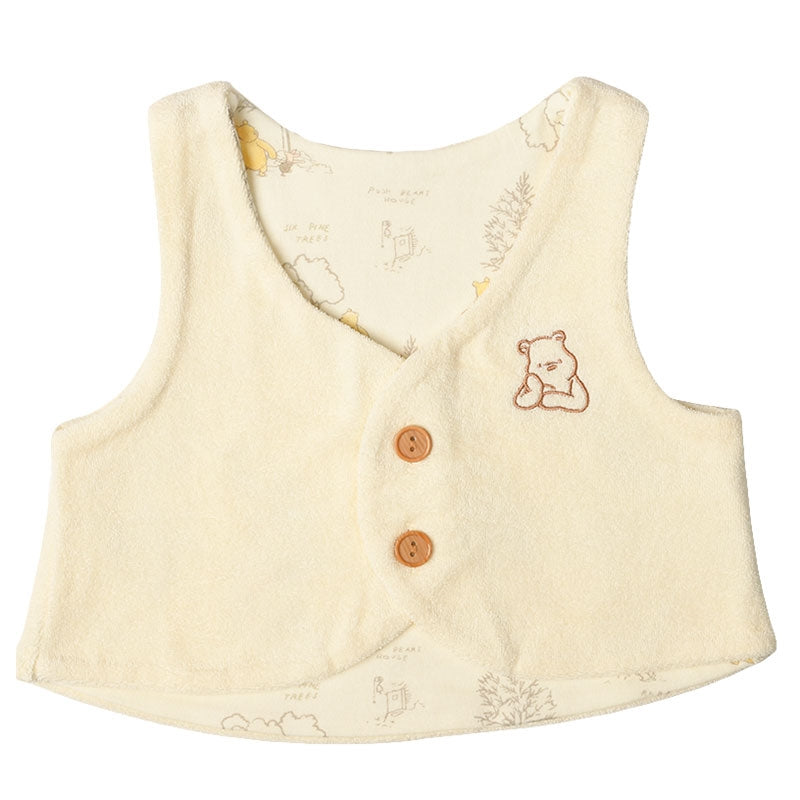 아카짱혼포 베이비 버튼 베스트 클래식 푸 베이지 50–70cm