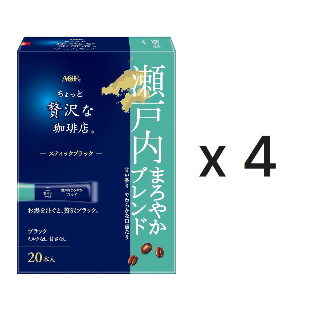 AGF 조금 더 고급스러운 커피 스틱 블랙 세토우치 마일드 블렌드 20개입 4개
