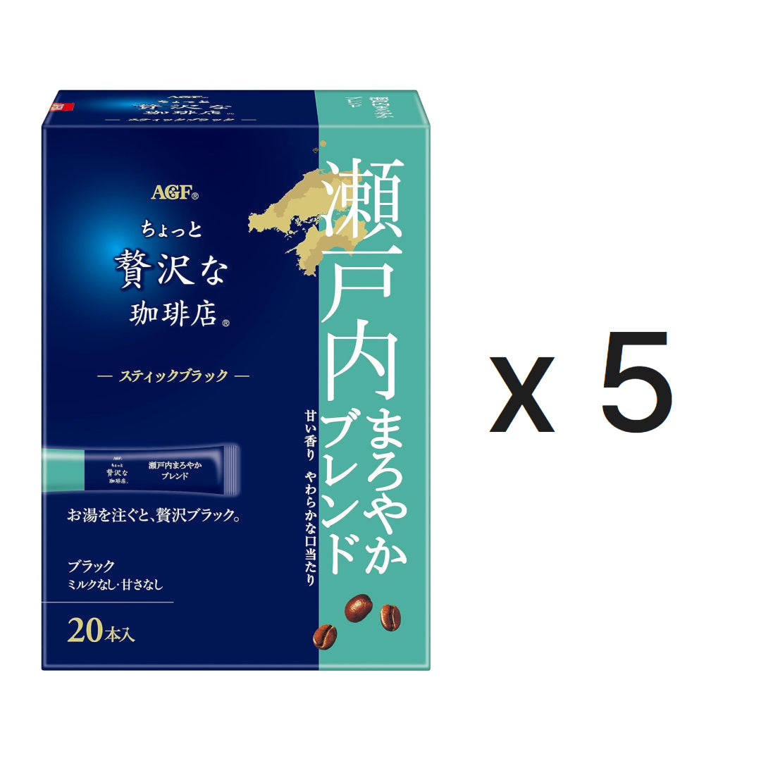 AGF 조금 더 고급스러운 커피 스틱 블랙 세토우치 마일드 블렌드 20개입 5개