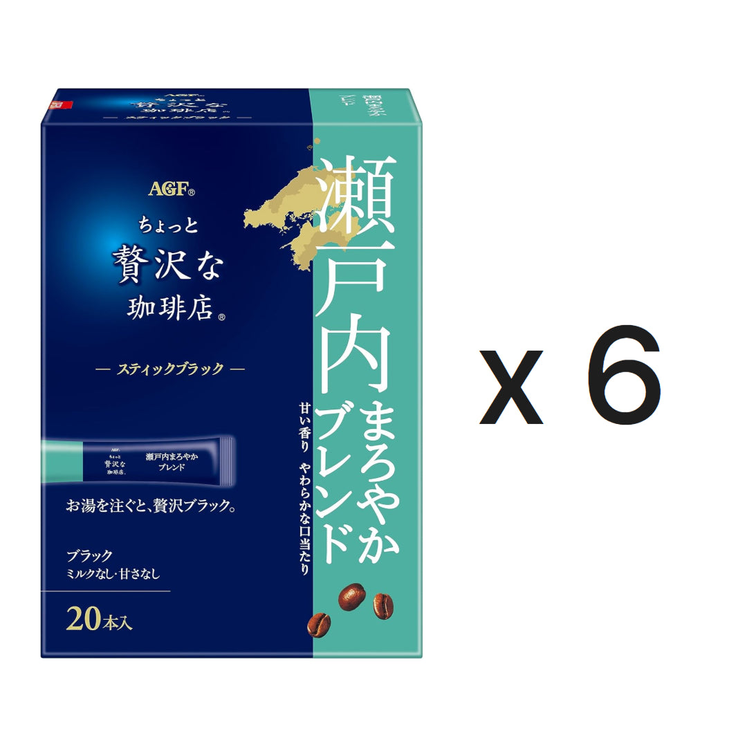 AGF 조금 더 고급스러운 커피 스틱 블랙 세토우치 마일드 블렌드 20개입 6개