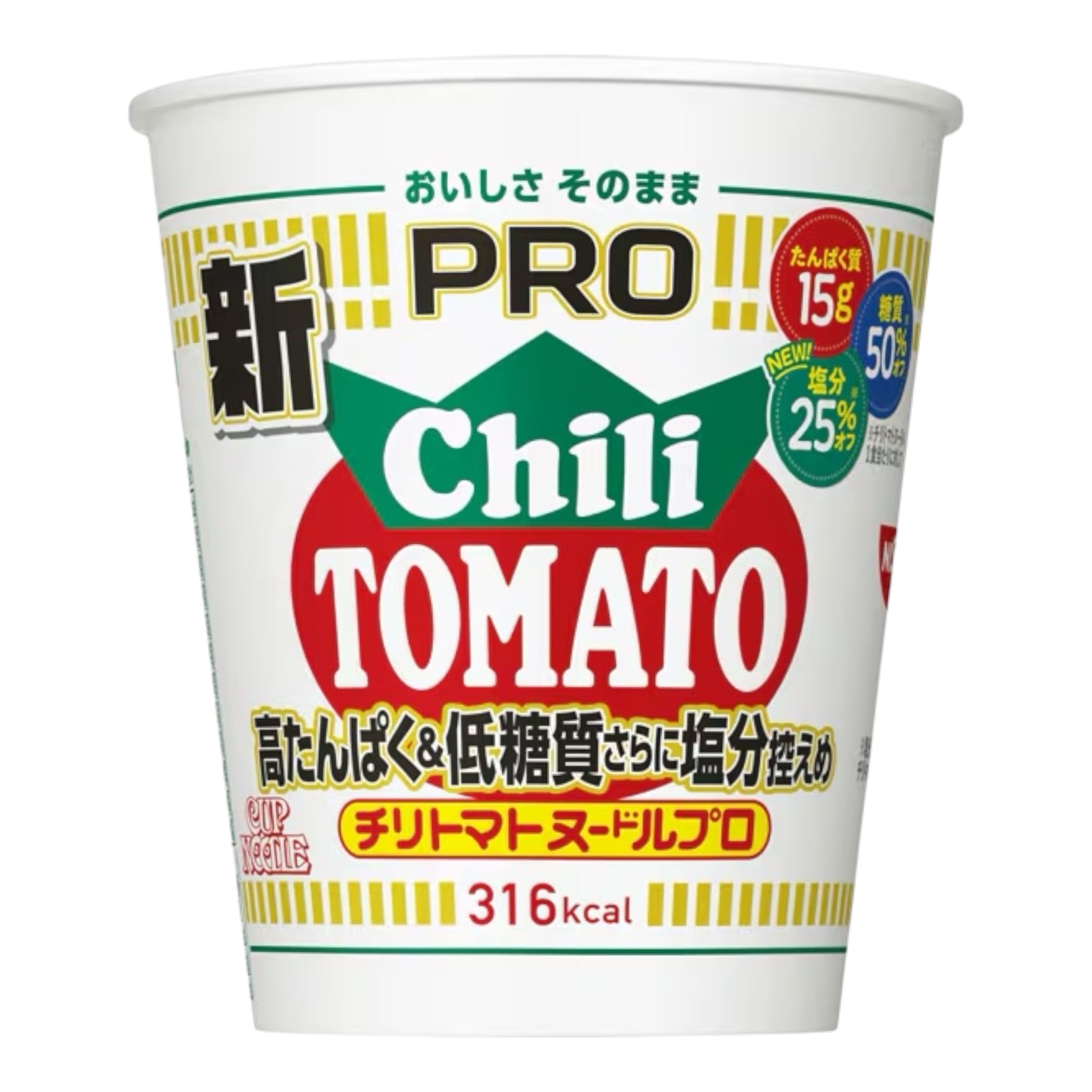 닛신 컵누들 PRO 고단백 저당질 저염 칠리토마토 컵라면 80g