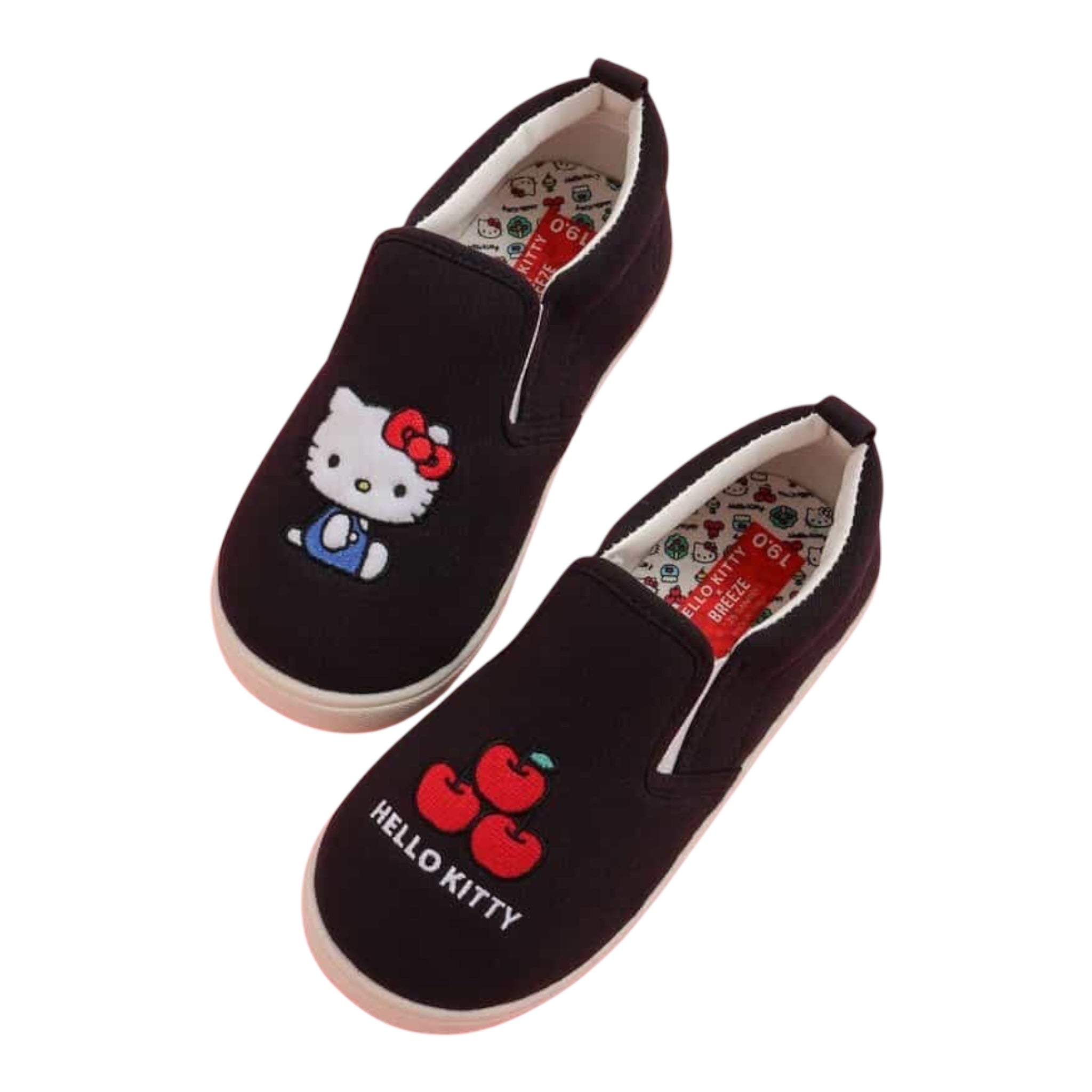브리즈 BREEZE 헬로키티 모티프 슬립온 키즈 블랙