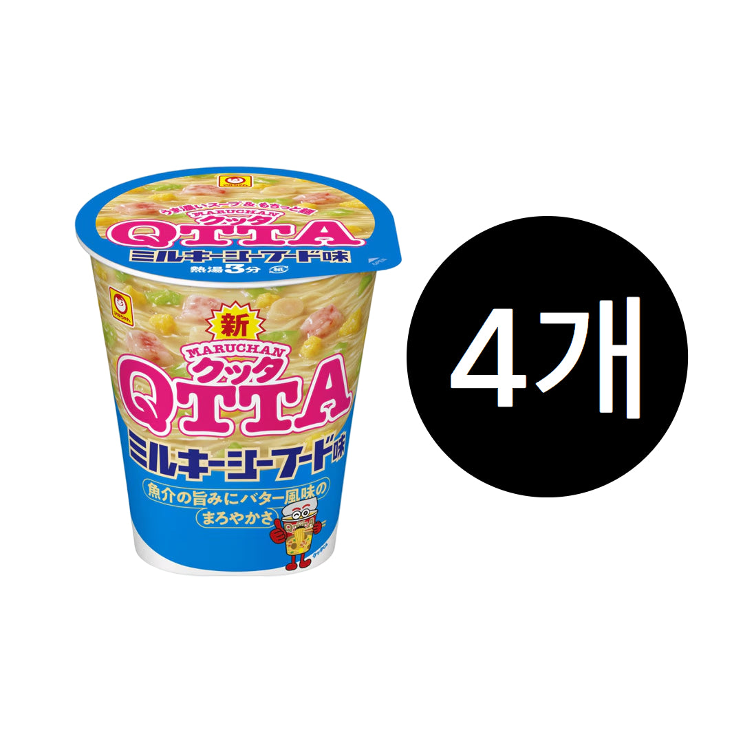 마루짱 QTTA 밀키 씨푸드 컵라면 77g 4개