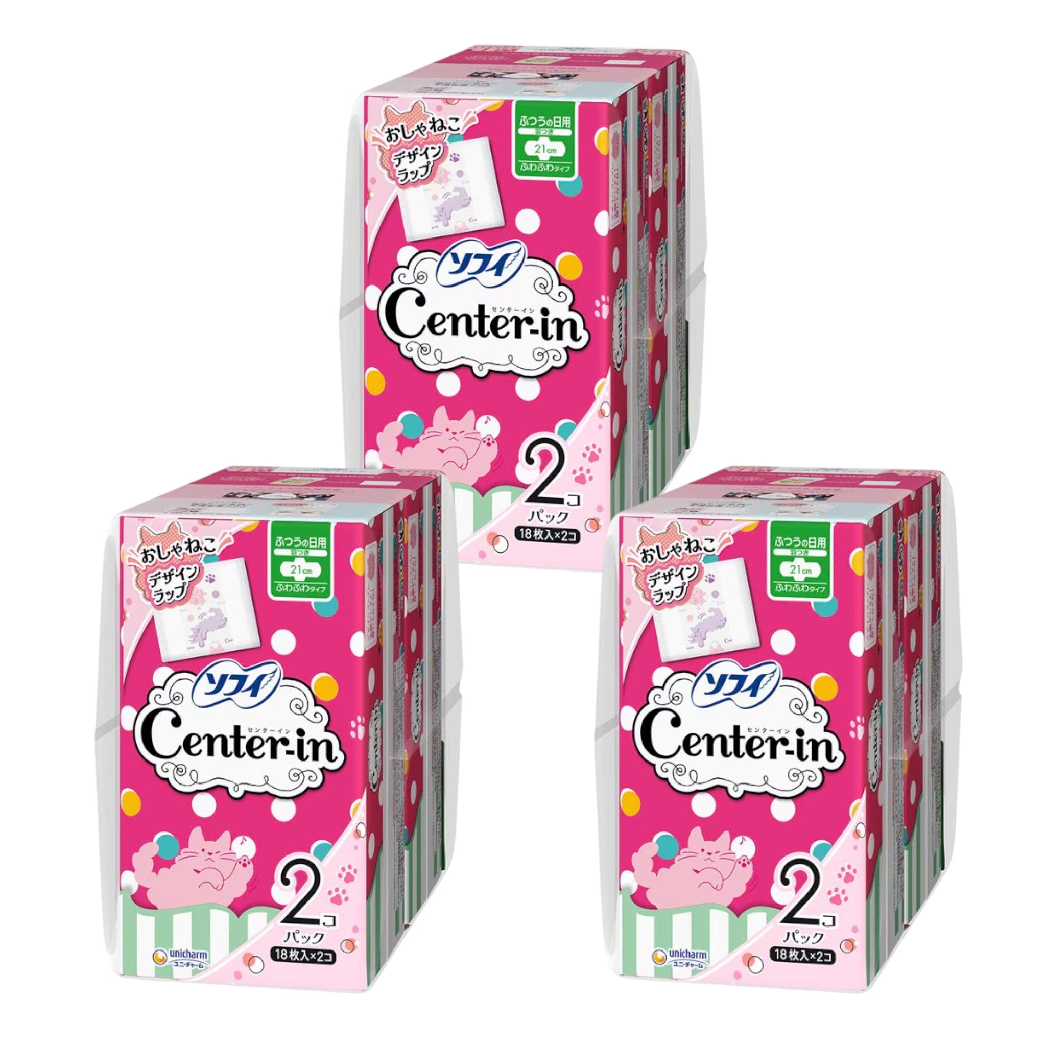 소피 센터인 폭신폭신 타입 밤용 날개형 29cm 18매 2개입 3팩