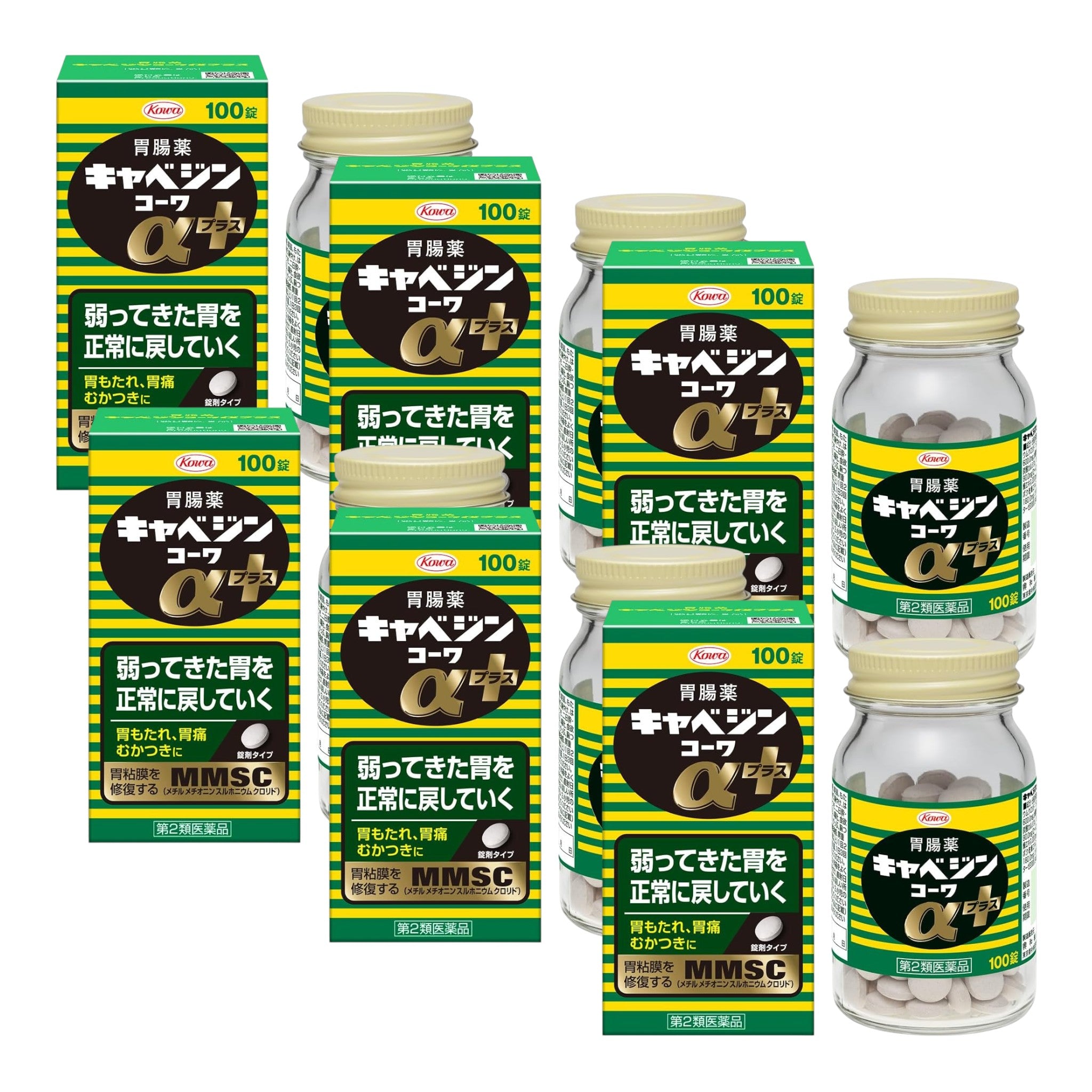 카베진 코와 알파 플러스 100정 x 6개 세트 양배추 위장약 소화제 속쓰림 개선