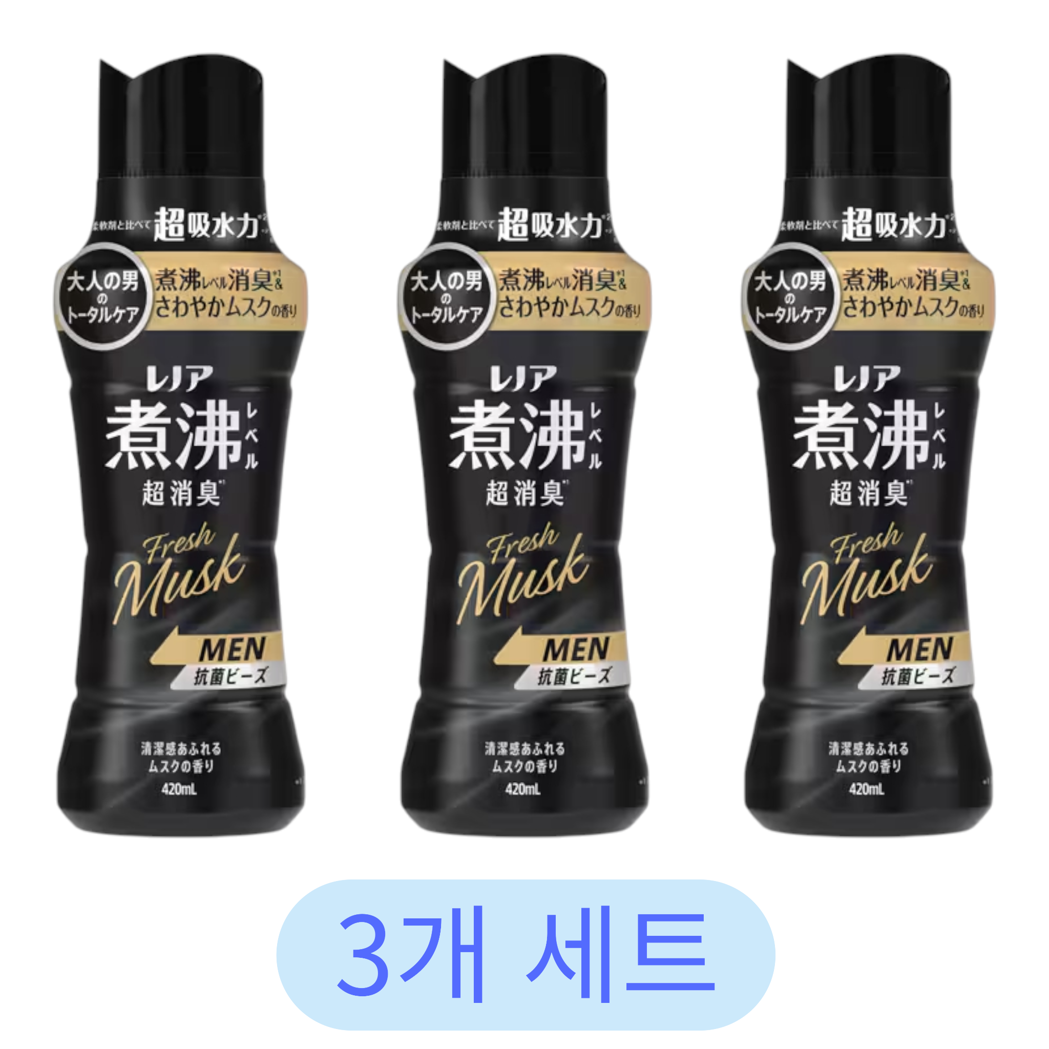 레노아 초소취 항균비즈 MEN 프레시 머스크 420ml (3세트)