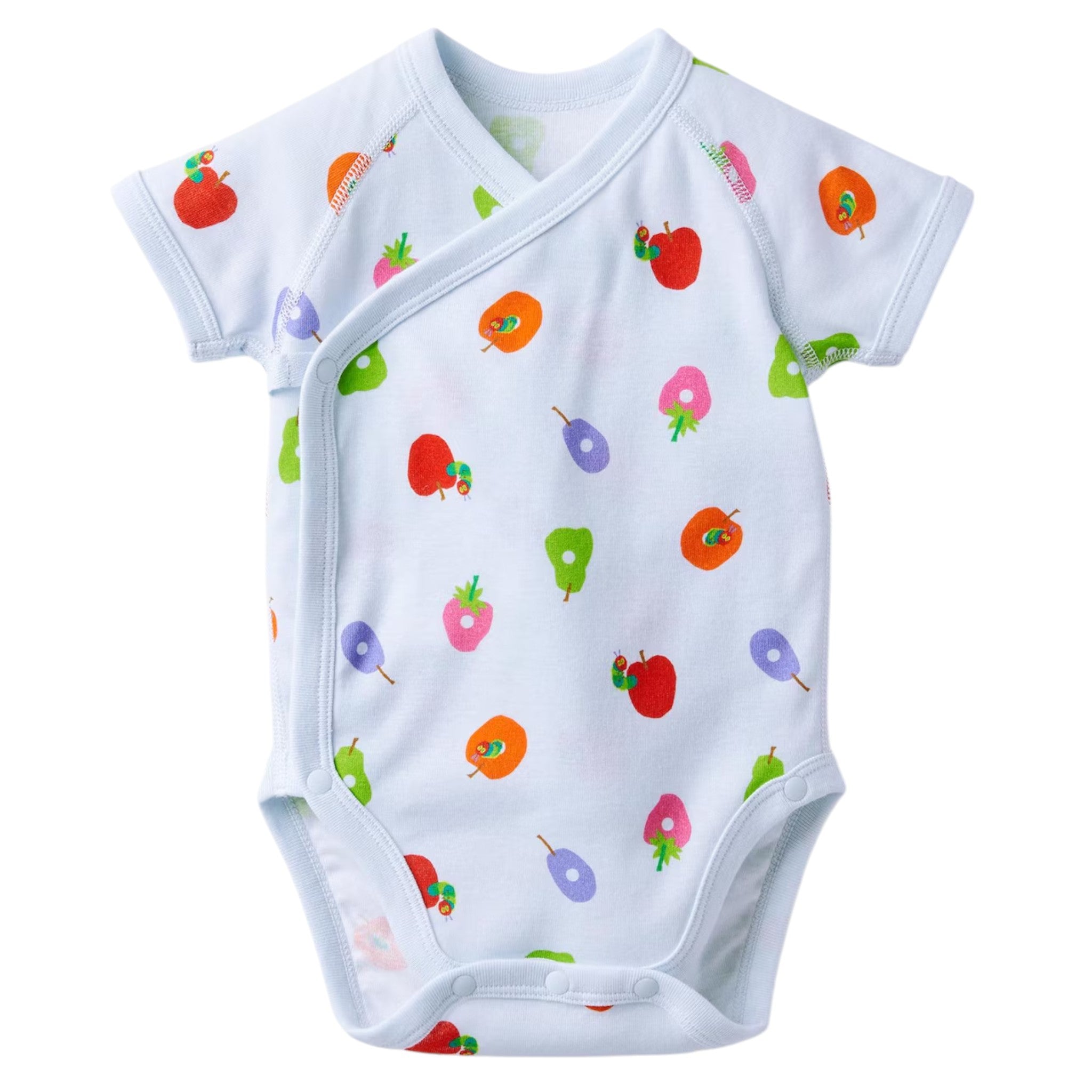 유니클로 베이비 그림책 컬렉션 바디수트 배고픈 애벌레 앞여밈 60~70cm