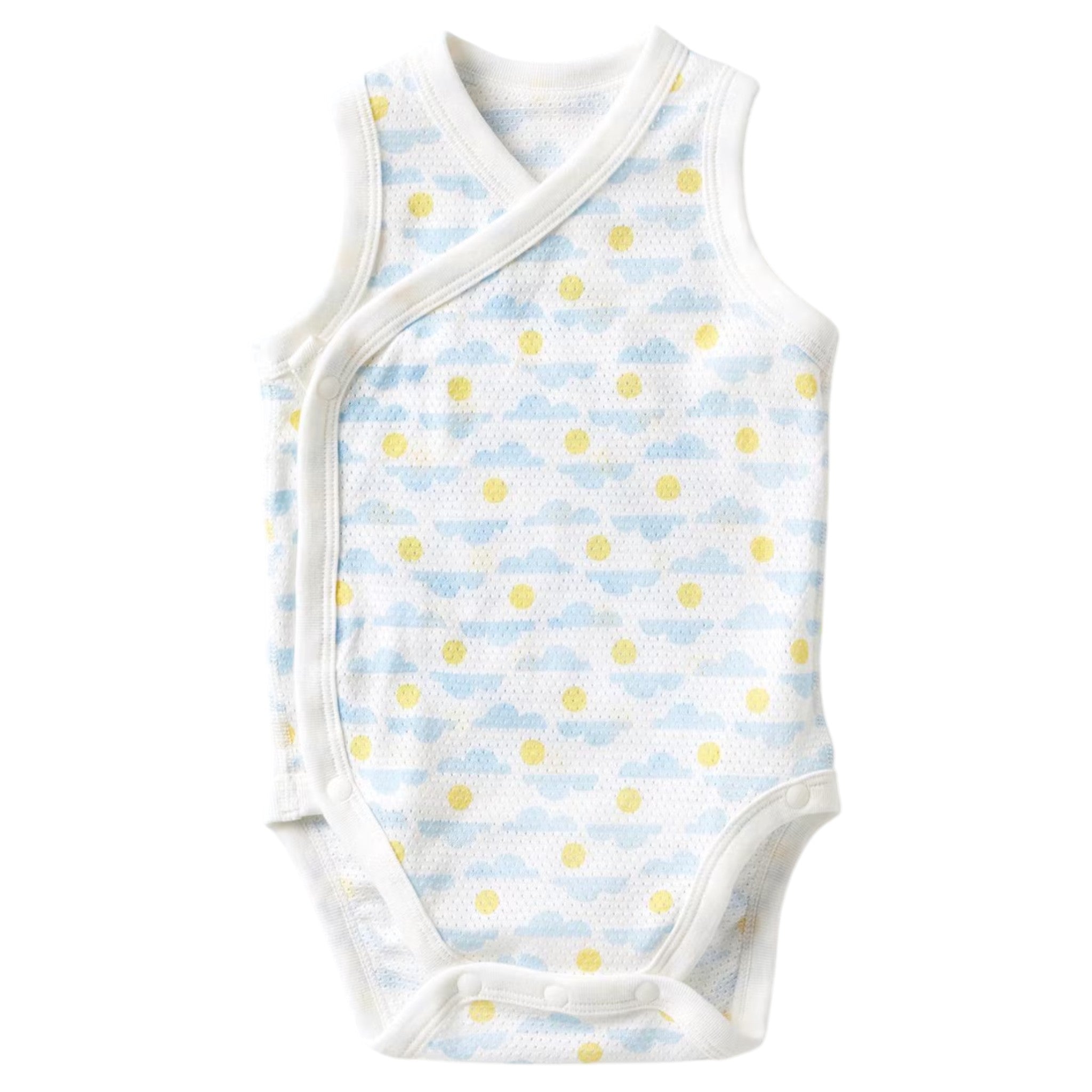 유니클로 베이비 코튼 메쉬 바디수트 민소매 앞여밈 블루 60~70cm